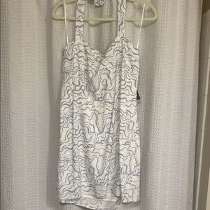 Abercrombie & Fitch White and Blue Patterned Dress